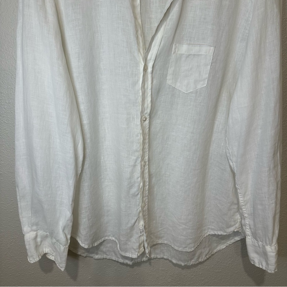 Frank & Eileen Classic White Linen Button-Up Shirt - Picture 8 of 11